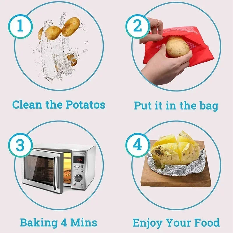 Potato Bag Reusable Fast Microwave Cooking Bag Baked